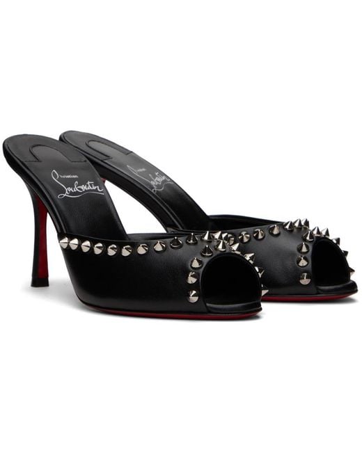 Christian Louboutin Black Me Dolly 85 Studded Leather Mules