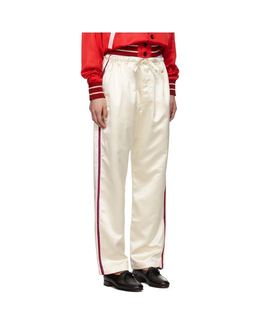 Bode White Off- Redtail Pajama Trousers