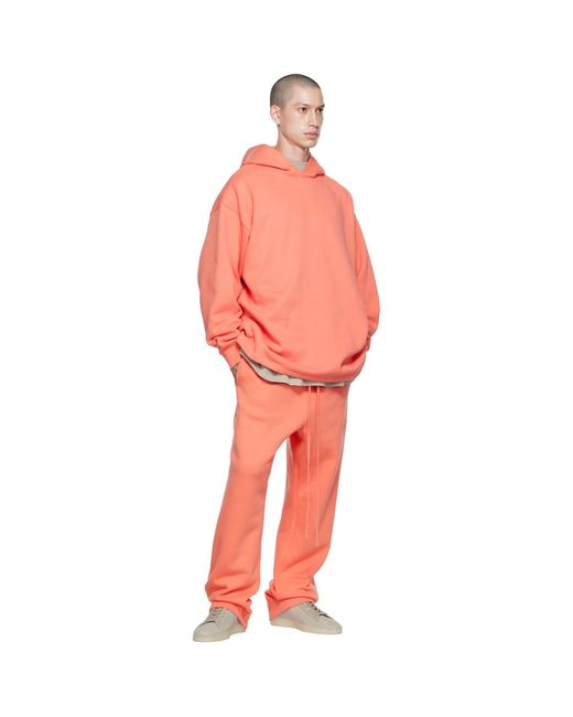 Fear Of God Orange Relaxed Hoodie for men