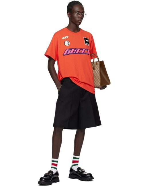 Gucci Red Coastal Skater Boy Cotton T-shirt for men