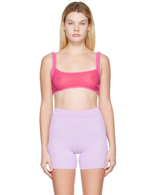 Jacquemus Pink Le Papier 'le Bandeau Ascosu' Bra