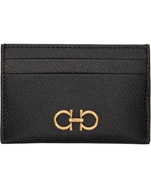 Ferragamo Black Gancini Card Holder
