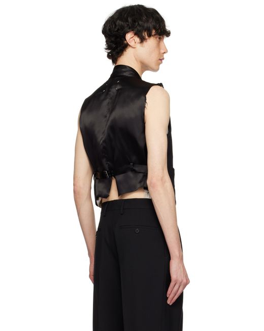 メンズ Maison Margiela ブラック ローエッジ ベスト Black