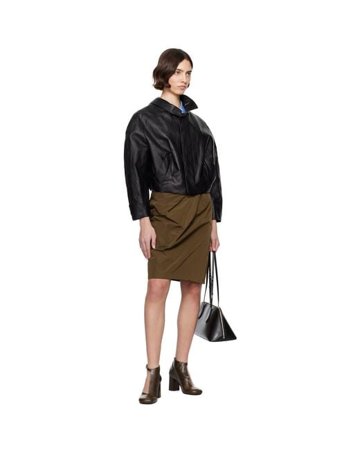 Bally Black Drape Midi Skirt