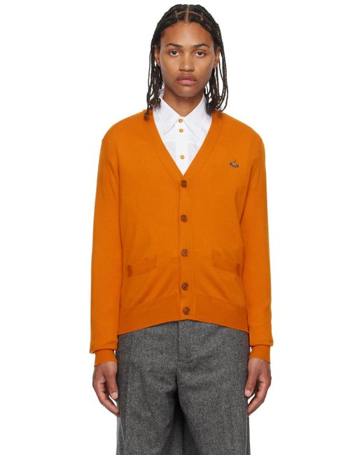 Vivienne Westwood Orange Buttoned Cardigan for men