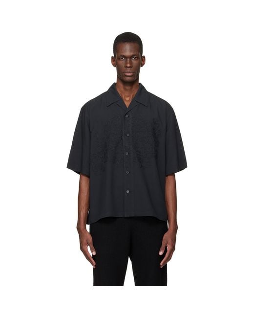 Homme Plissé Issey Miyake Black Embroidery Press Shirt for men