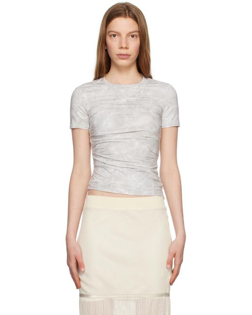 Helmut Lang Multicolor Gray Ruched T-shirt