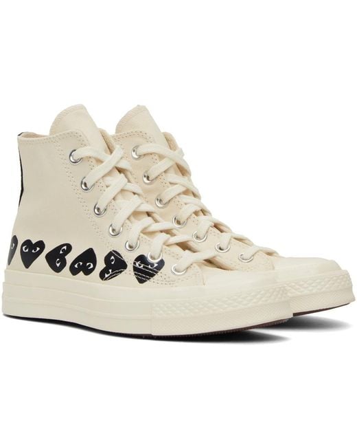 COMME DES GARÇONS PLAY Black Comme Des Garçons Play Off-white Converse Edition Chuck 70 Multi Heart Sneakers