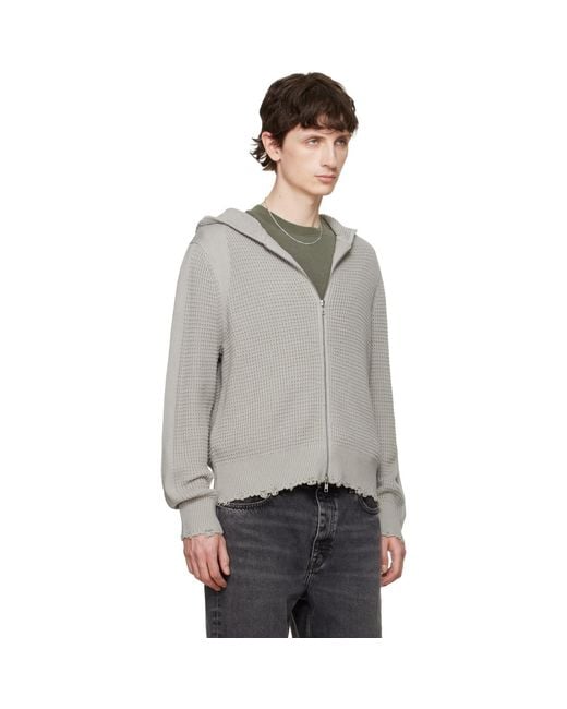 Won Hundred Gray Glasgow Knit Hoodie for men