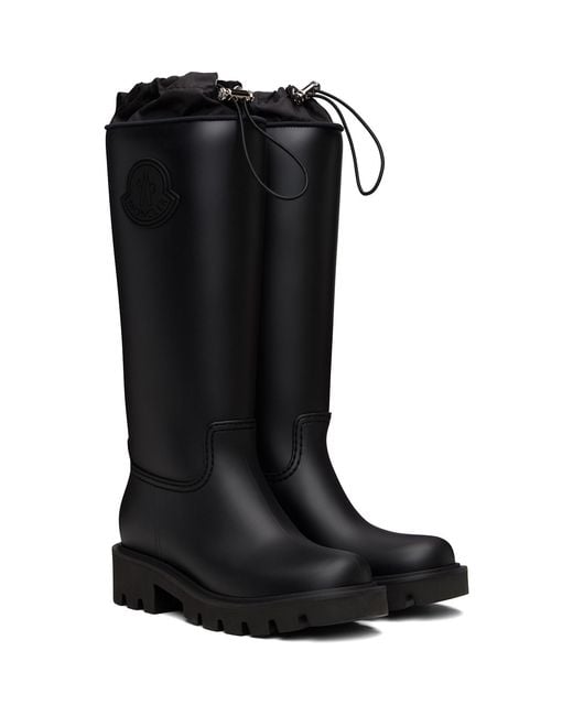 Moncler Black Kickstream High Rain Boots
