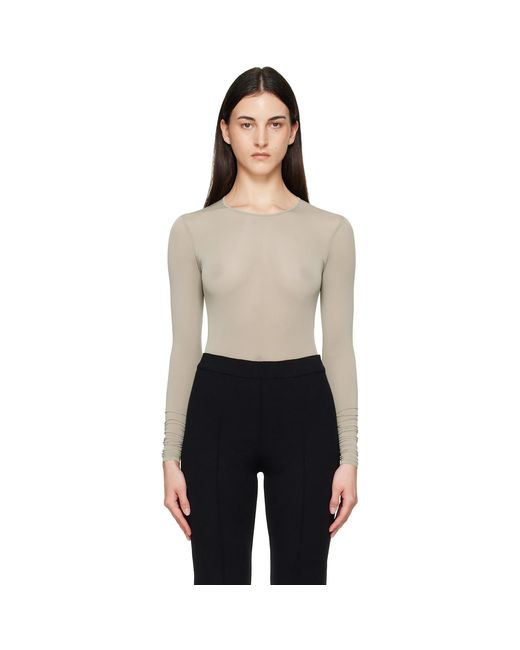 Wardrobe NYC Natural Sheer Bodysuit
