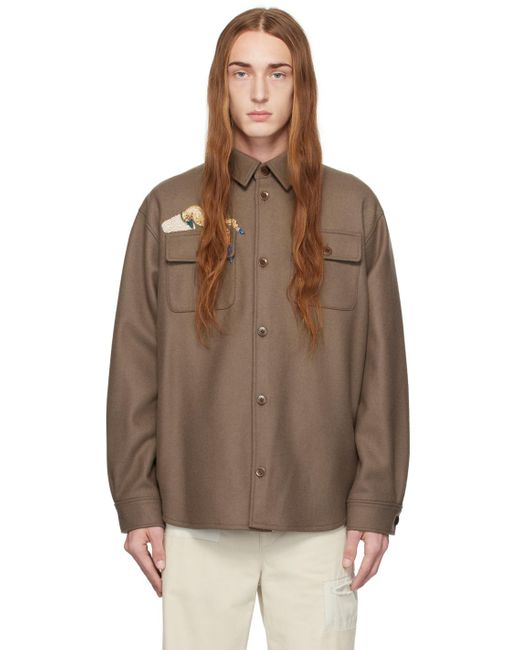 Undercover Brown Beaded Shirt for men