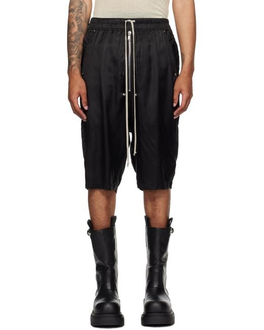 Rick Owens Black Concordians Bela Pods Shorts for men