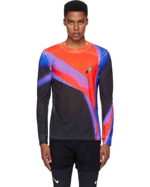 Soar Running Black Long Sleeve Printed Tech T-Shirt for men