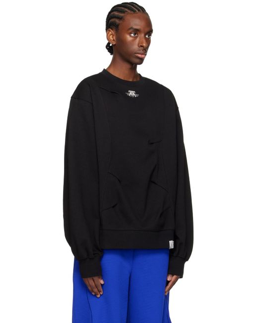 Adererror Black Embroidered Sweatshirt for men