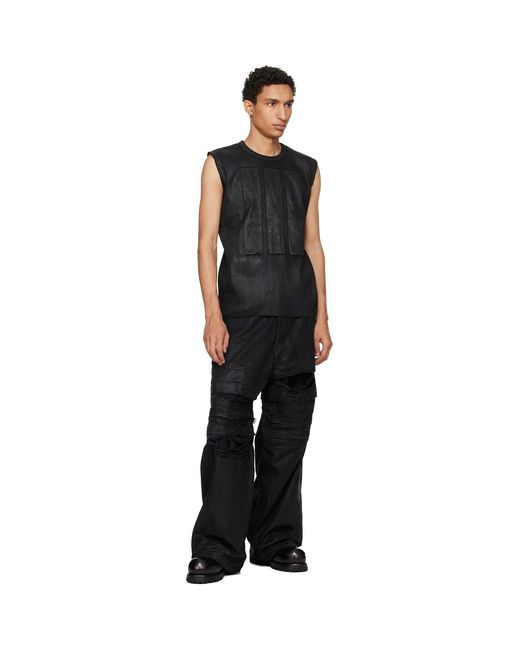 Julius Black Coated Destroy Baggy Jeans for men