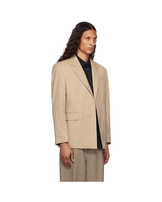 Peter Do Natural Tan Padded Shoulder Blazer for men