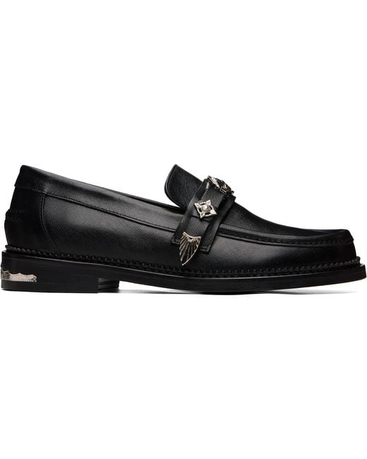 Toga Virilis Black Ssense Exclusive Saffiano Classic Loafers for men