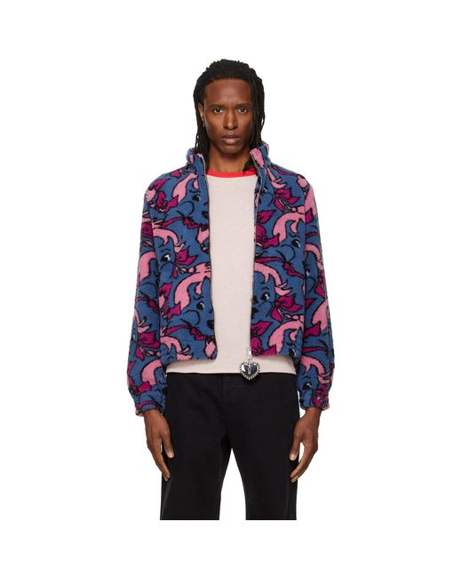 Chopova Lowena Blue Cheeky Girl Fitted Fleece Jacket for men