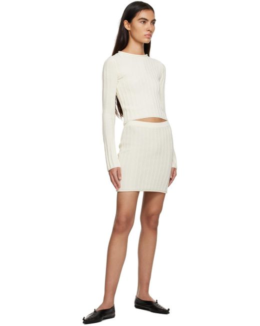 Filippa K Off-white Rib Miniskirt