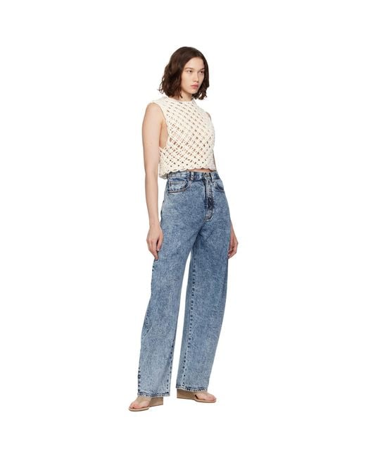 Alaïa Blue High Waisted Round Jeans