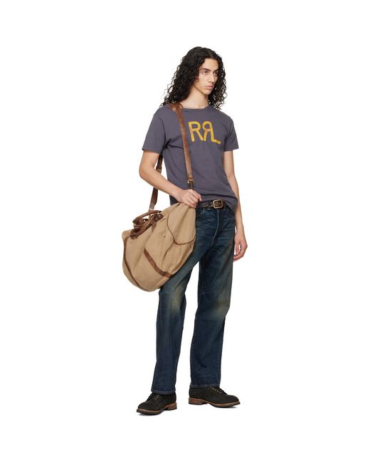 RRL Black Tan Douglas Duffle Bag for men