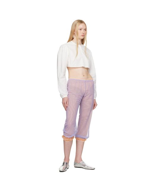 Colleen Allen Orange Stretch Tulle Sleep Capri Trousers