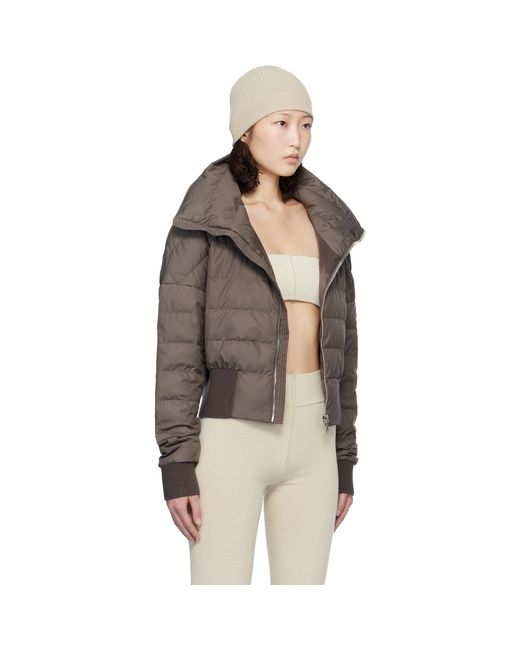 Rick Owens Multicolor Moncler + Taupe Cropped Down Jacket