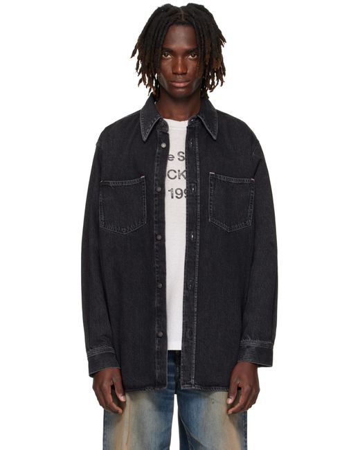 Acne Black Button-Up Denim Shirt for men