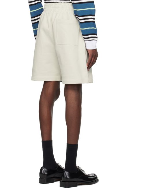 Short Blanc Cassé En Coton À Logo De Style Cordage Marin Burberry pour homme en coloris Natural