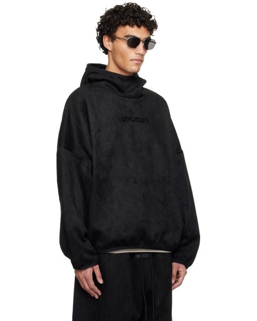 Fear Of God Black Holiday Faux-Suede Fleece Modern Hoodie for men