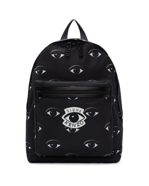 KENZO Black Multi Eyes Backpack for men