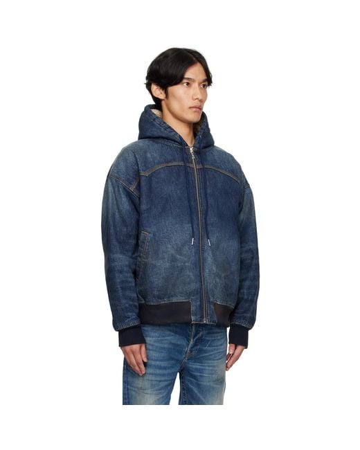 Cout de la Liberte Blue Mike Japanese Vtg Double Dip Sherpa Lined Denim Jacket for men