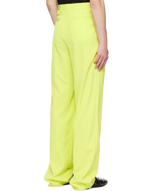 Versace Yellow Green Formal Trousers for men
