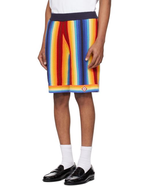 Casablanca Blue Gradient Stripe Towelling Shorts for men
