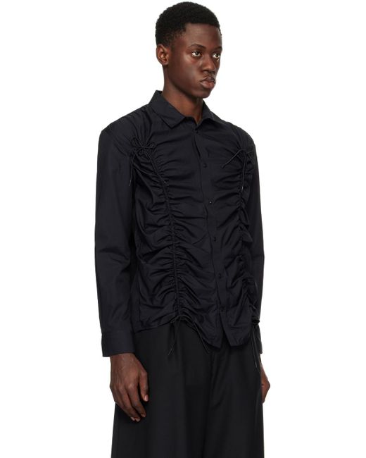 Simone Rocha Black Ruched Shirt for men