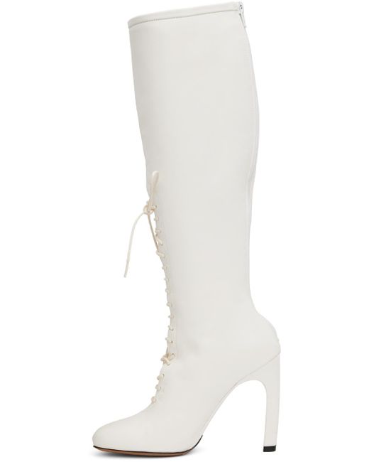 Dries Van Noten White Lace-up Boots