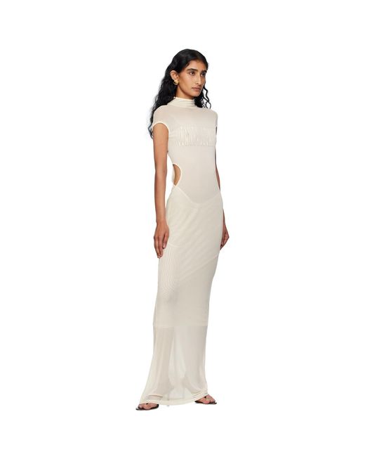 Jean Paul Gaultier Black Off- Sleeveless Flock Maxi Dress