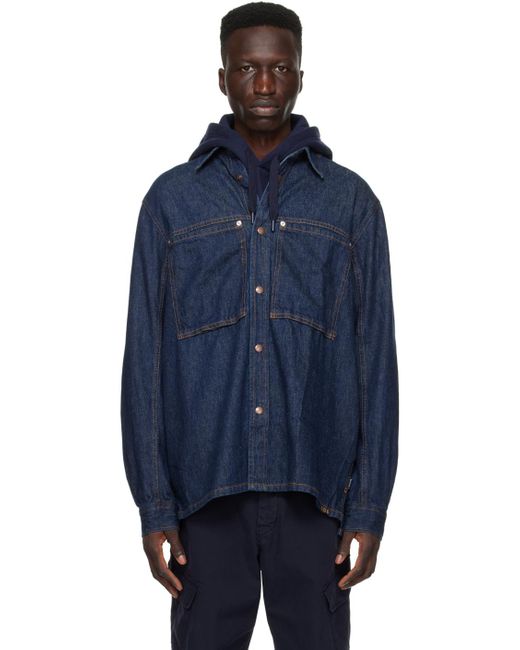 PS by Paul Smith Blue Patch Pocket Denim Shirt for men