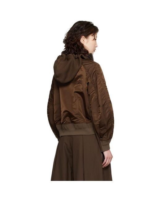 Sacai Brown Sponge Sweat Hoodie