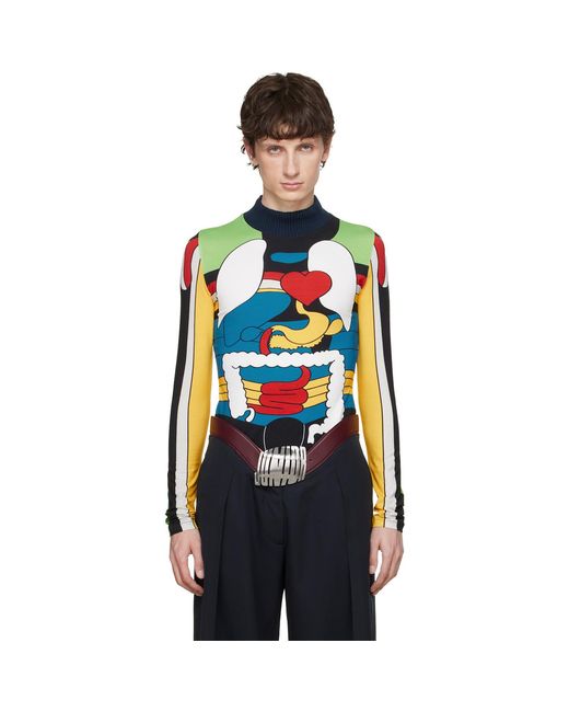 Jean Paul Gaultier Black 'The Body Map Organ' Top for men