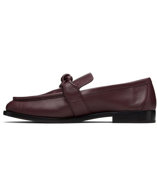 Bottega Veneta Black Burgundy Astaire Loafers for men