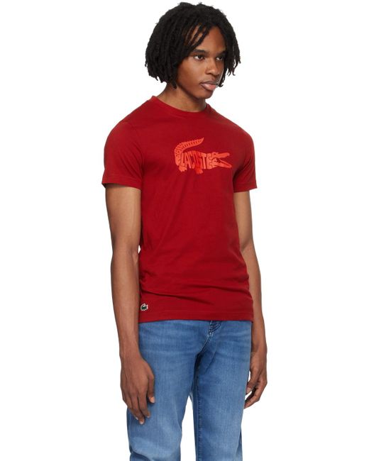 Lacoste Red Croc Print T-Shirt for men