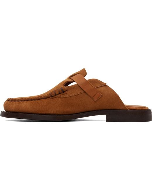 Hereu Brown Tan Barraca Suede Vibram Loafers for men