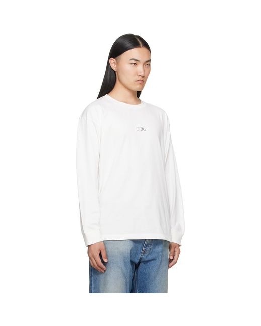 MM6 by Maison Margiela White Long-Sleeved T-Shirt for men