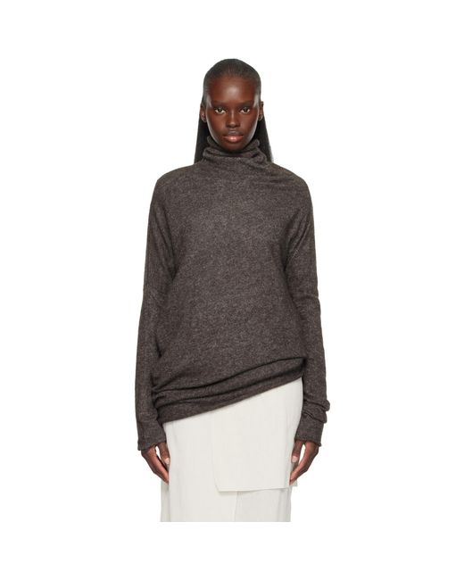 Lauren Manoogian Black Askew Funnel Turtleneck