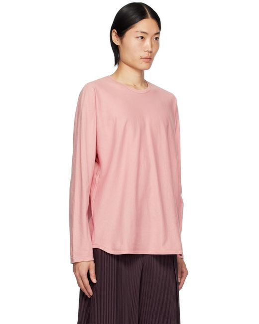 Homme Plissé Issey Miyake Homme Plissé Issey Miyake Pink Release-t 2 Long Sleeve T-shirt for men