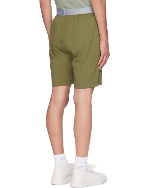 HUGO Green Khaki Elasticized Shorts for men