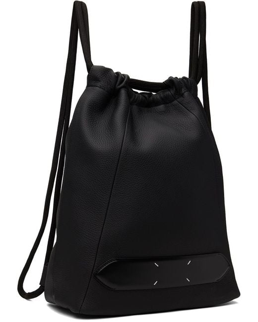 Maison Margiela Black Soft 5ac Drawstring Backpack for men