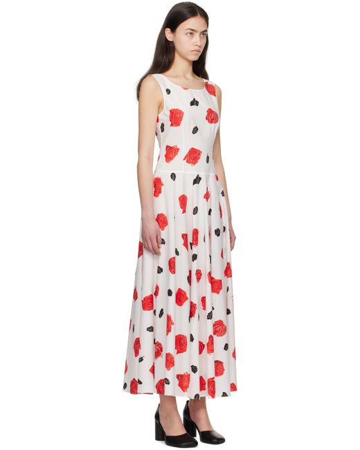 Marni ホワイト Iris コットンポプリン マキシワンピース Red